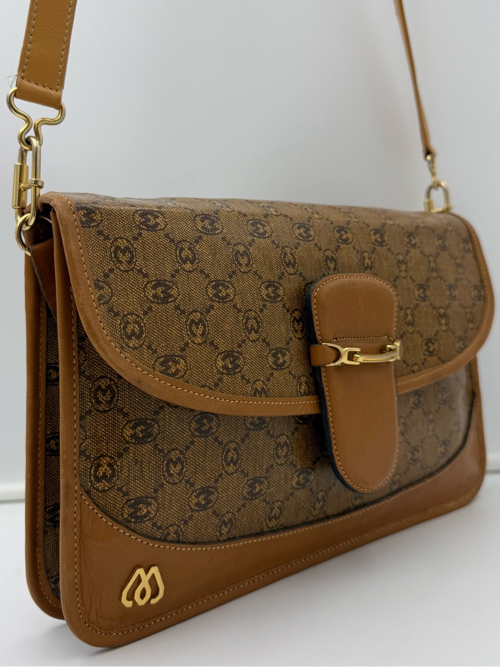 🐢MORABITO 1905 PARIS • Monogram FLAP 29 Shoulder /Crossbody Bag • Made in FRANCE
